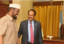 M/weeyne Farmaajo & Axmed Madoobe ku wada hadleen khadka telefanka .
