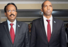 Madaxweynaha Soomaaliya iyo Ra’iisal Wasaare Xasan Cali kheyre oo ku wajahan Dhuusamareeb