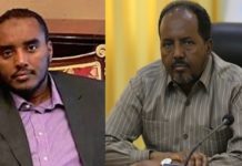 Fahad Yaasiin oo weji gabax kala kulmay Xasan Sheekh Maxamuud