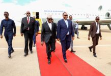 Madaxweyne shariif sheekh Axmed iyo Wafdi uu Hogaaminaayo oo lagu soo dhaweeyay Magaalada Garoowe