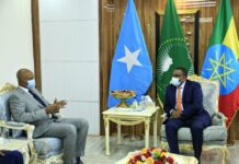 Wasiirka Arimaha Dibada Soomaaliya oo Dhiggiisa Dalka Itoobiya kula kulmay Magaalada Adis Ababa