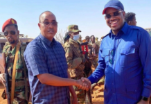 Wasiiro ka Tirsan Xukuumadda uu Waqtigeeda Dhamaaday oo Degmada Balad Xaawo ee gobolka Gedo kula kulmay Cabdirashiid Janan