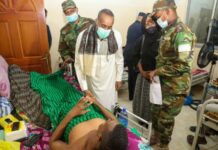 Rooble oo Isbitaalka ku booqday Askartii ku dhaawacantay dagaalkii Shabeellaha Hoose.