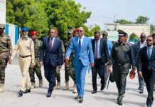 Rooble oo xafiiskiisa lug  lagu geeyay ka dib af-gembigii maanta dhicisoobay.