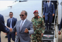 Madaxweynaha Xasan Sheekh oo gaaray Magaalada Dhuusamareeb